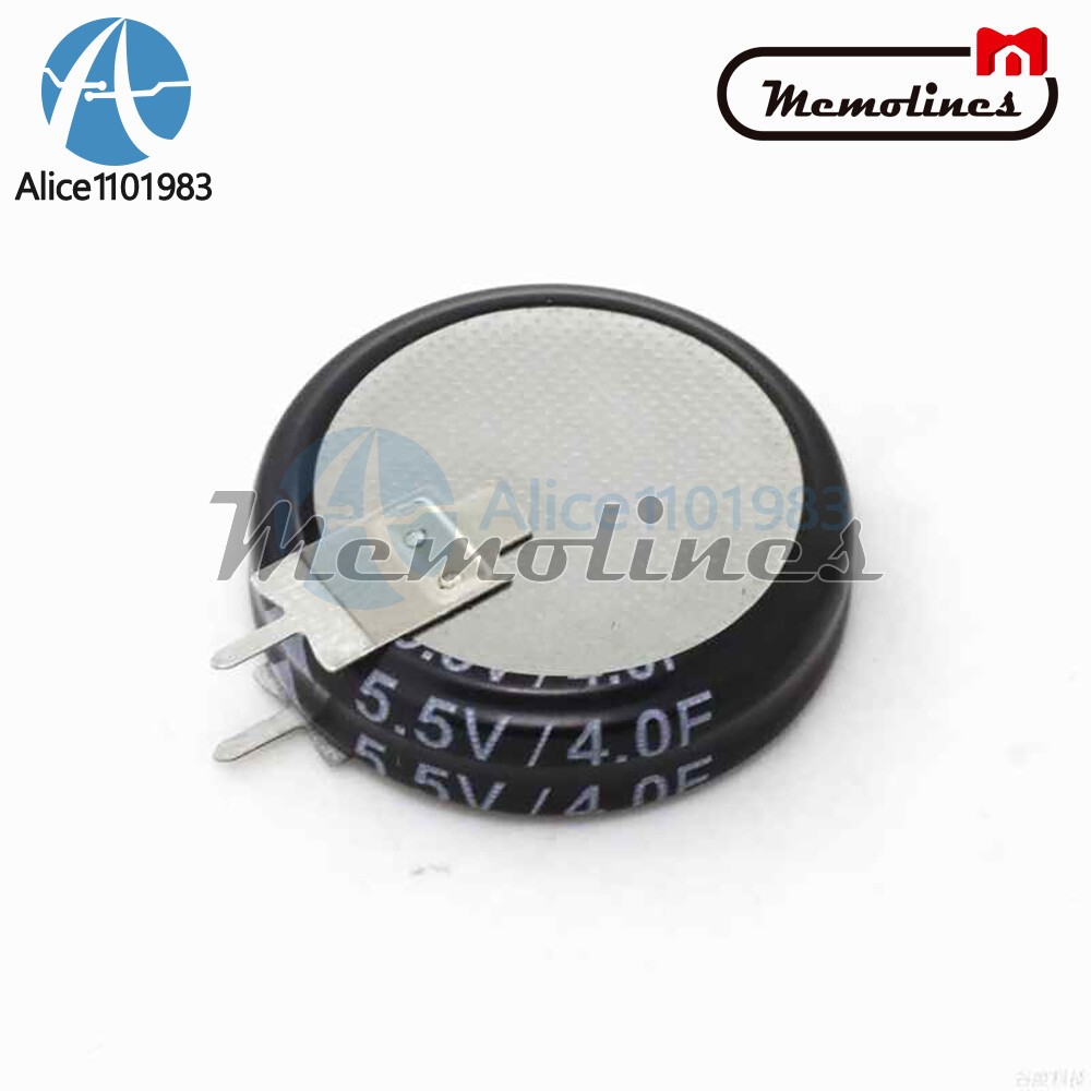 5PCS 5.5V-4F Super Farad Capacitor Cylindrical V Type Button Shape Capacitance