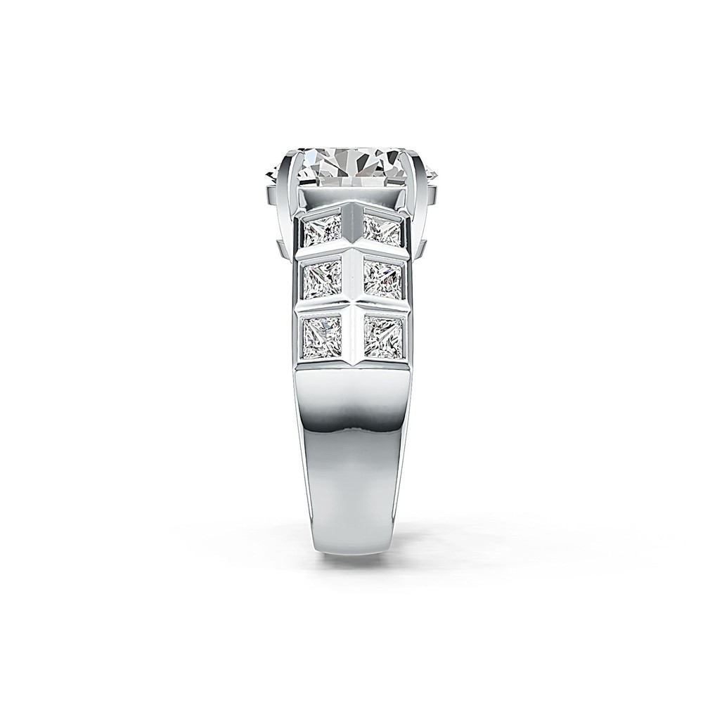 Sterling Silver Semi Mount Ring Setting Oval OV 12X10 with White Topaz