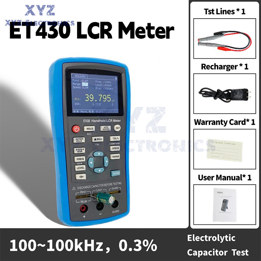 Handheld LCR Bridge Digital LCD Capacitance Inductance Resistance Meter Tester
