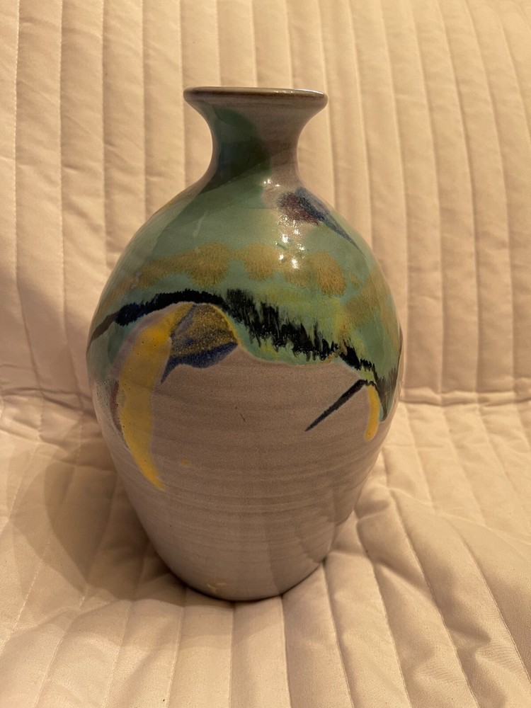 artist pottery vase signed on the bottom