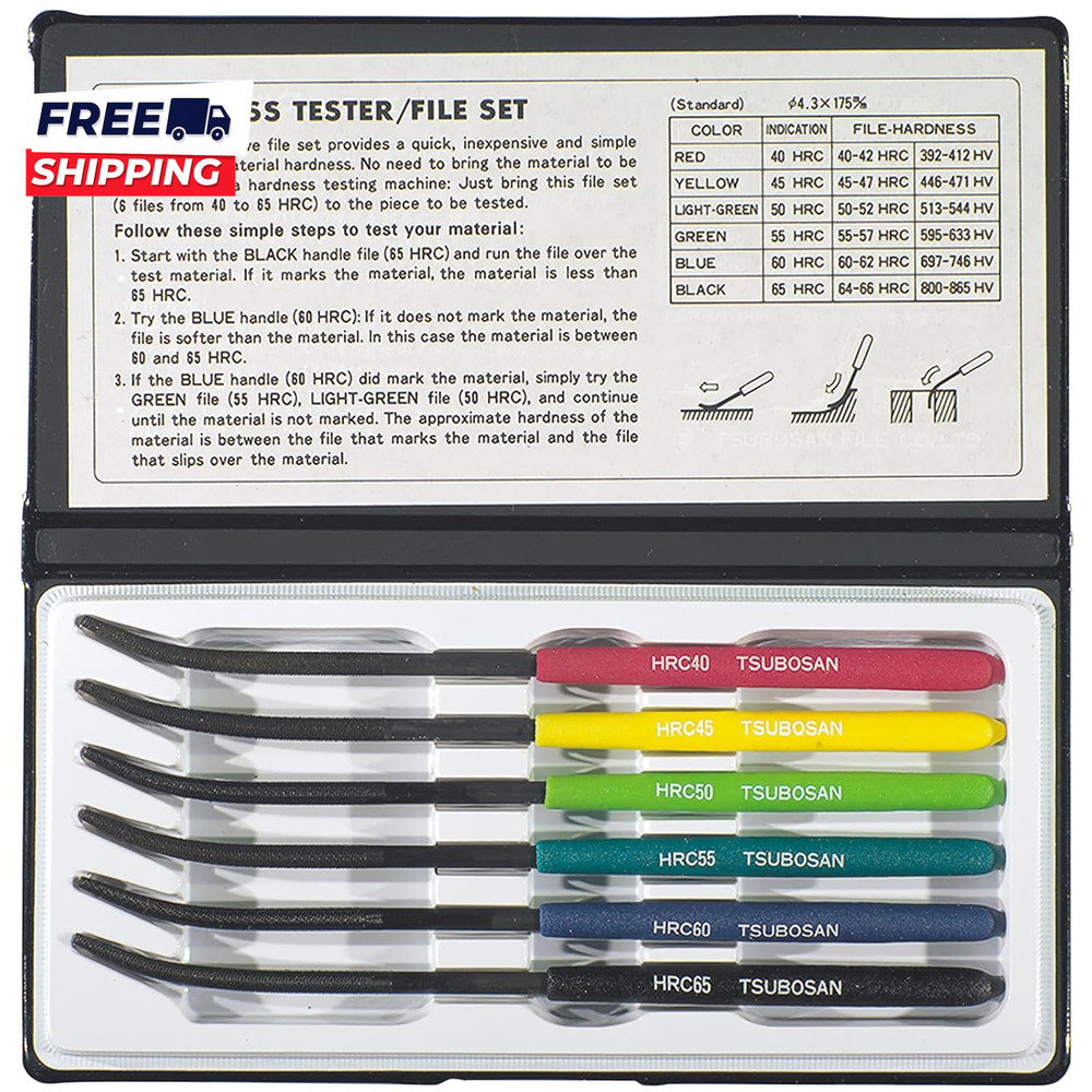 6 Piece Hardness Tester File Set