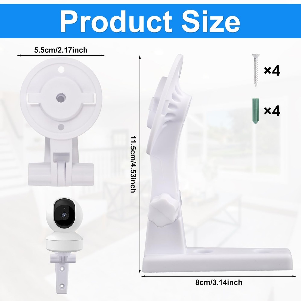 2pcs Camera Wall Mount Compatible with Reolink E1 / Pro, White Camera...