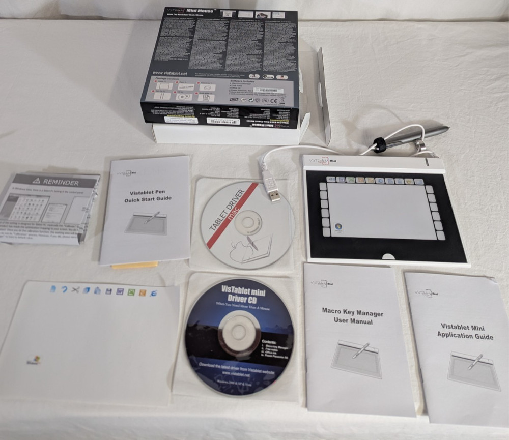 Vis Tablet Mini Graphics Pen Tablet 3x5" Active Area VisTablet Mouse Mac + PC