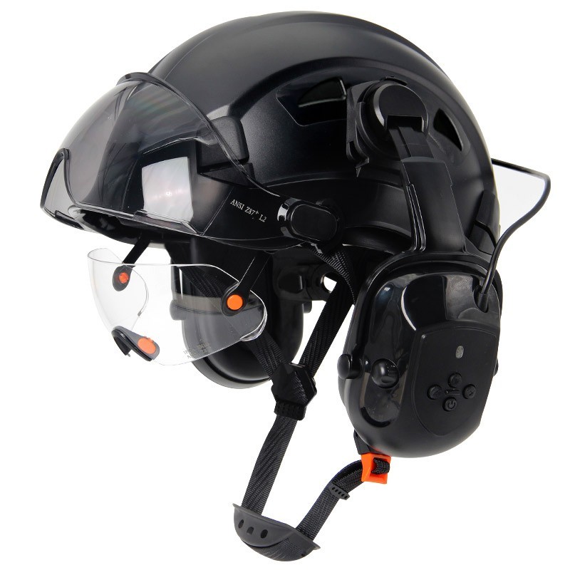 Construction Safety Helmet W/ 5.0 Bluetooth Earmuffs CE Hard Hat Head Protection