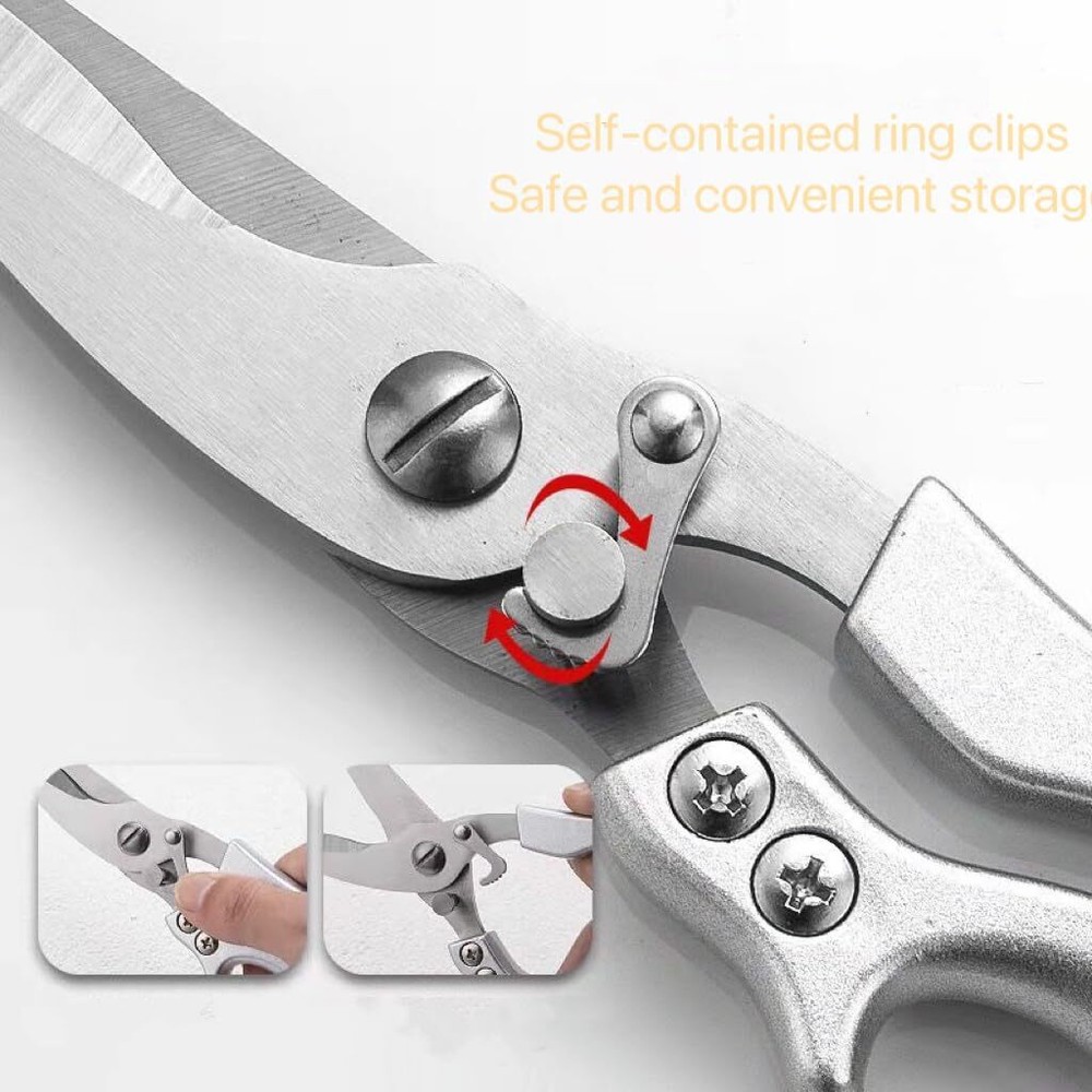 Heavy Duty Stainless Steel Bone-Cut Scissors Multipurpose Kitchen Scissors Pr...