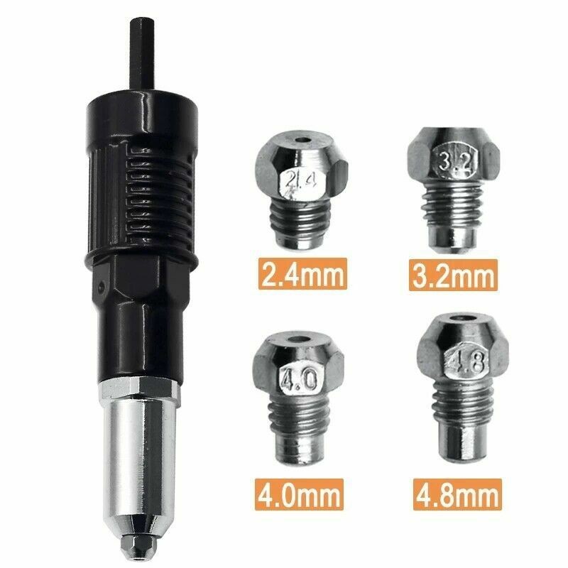 Electric Rivet Nut Gun Cordless Drill Pop Adapter Riveting Riveter Insert Tool