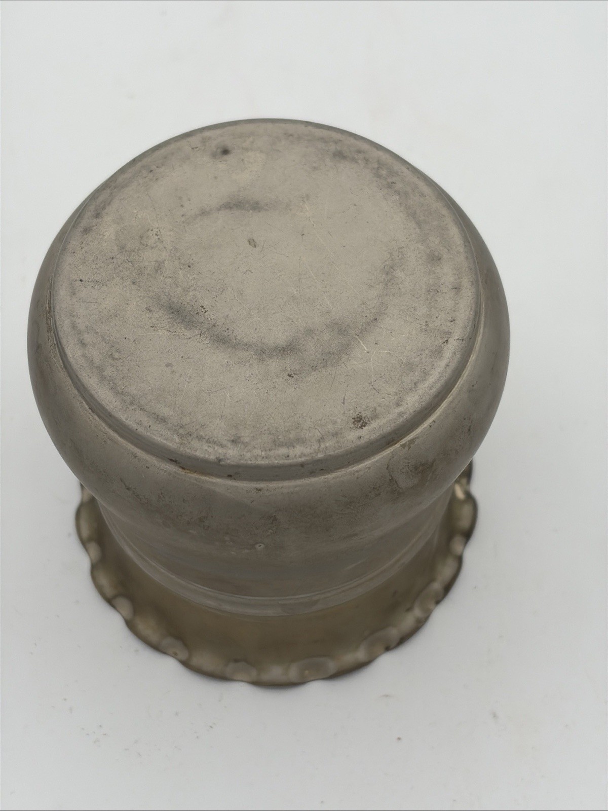 Vintage Ruffled Brass Small Planter Pot Set of Two (2)