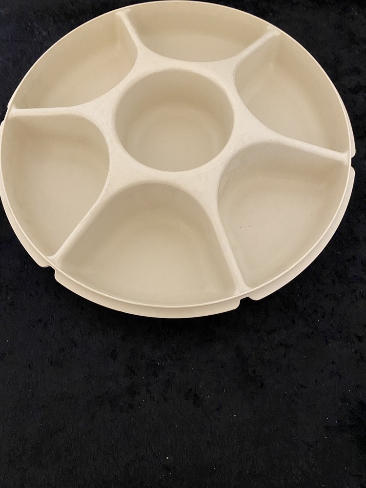 Tupperware Large Divided Fruit Veggie Tray Server Dish 14" Tan Replacement