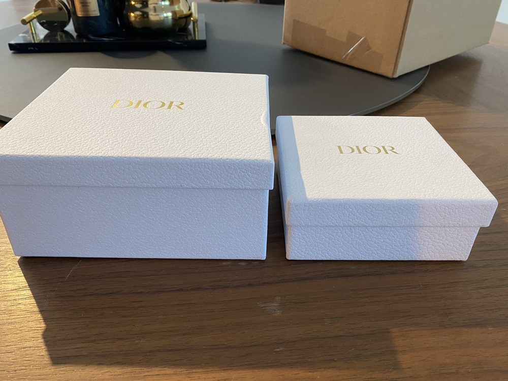 DIOR 2 WHITE EMPTY GIFT BOX AUTHENTIC Medium And Small Sizes In Pics