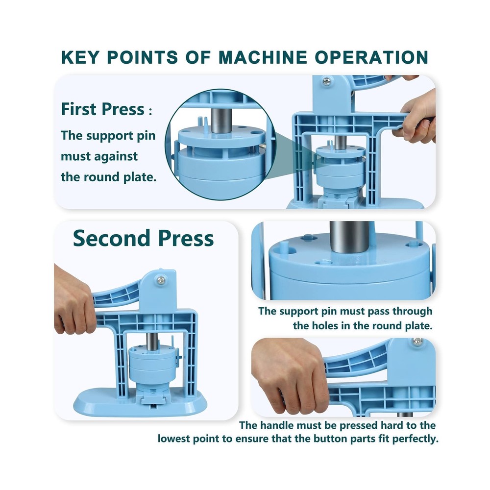 Button Maker Machine Multiple Sizes 1+1.25+2.25inch(4th Gen), DIY Button Pin ...