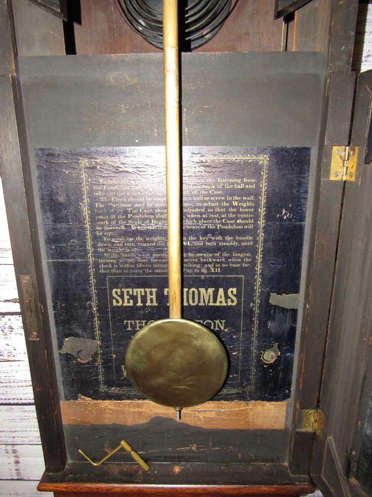 Antique Seth Thomas "Regulator No. 1 Extra" Weights Driven Regulator Wall Clock
