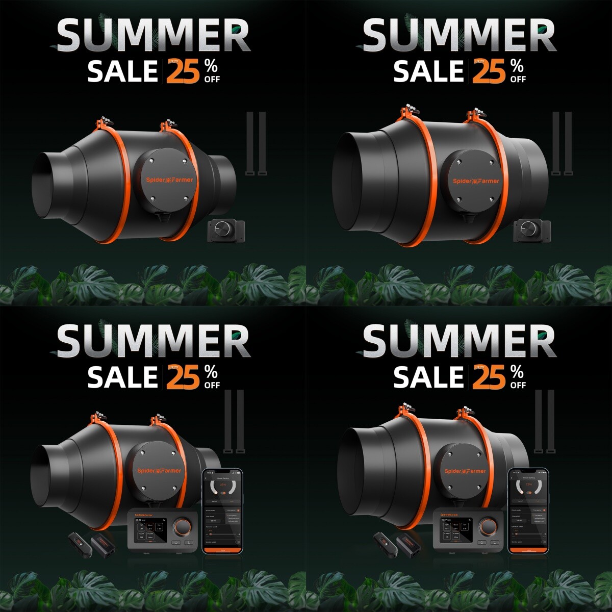 Spider Farmer 4"6" Inline Fan Exhaust Ventilation HVAC Blower for Grow Tent Kits