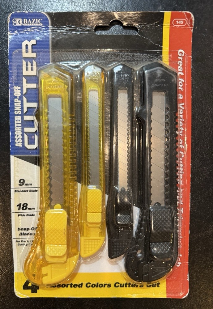 Assorted Snap Off Cutter Yellow & Black - A0027