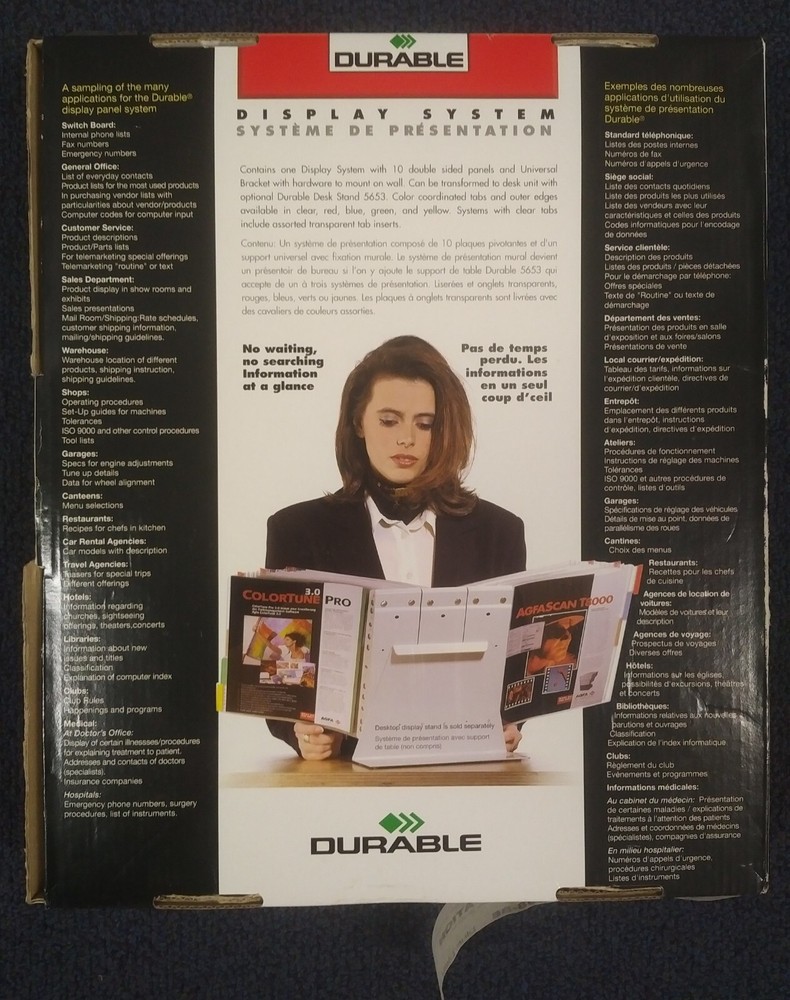 Vintage - Retro - DURABLE 5685-BE Display Panel System Wall Mounted