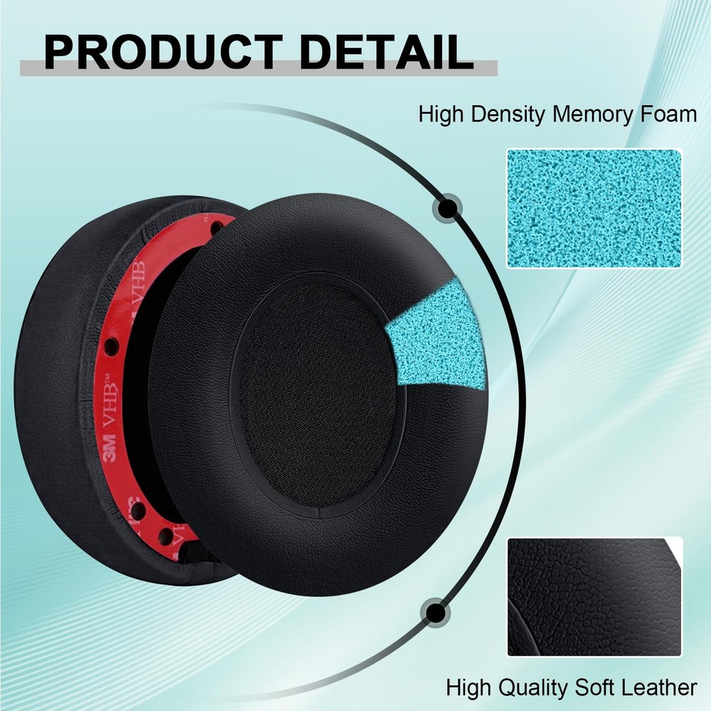 Replacement Ear Pads for Beats Studio 2 & 3 Wired & Wireless Black