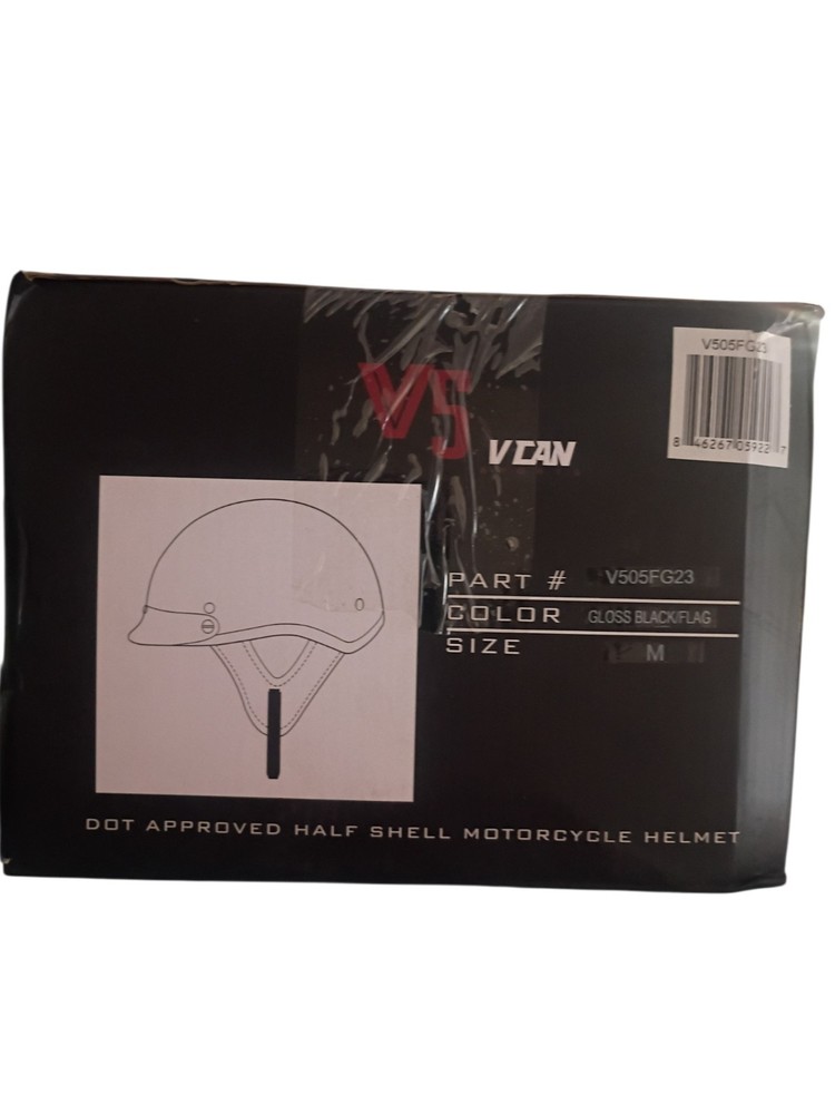 VCAN Cruiser Solid Half Face Motorcycle Helmet