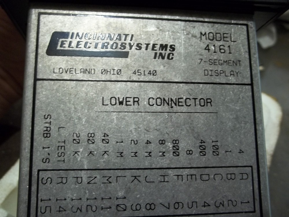 NIB CINCINNATI ELECTROSYSTEMS 4161 7 SEGMENT DISPLAY PANEL METER (Y4)