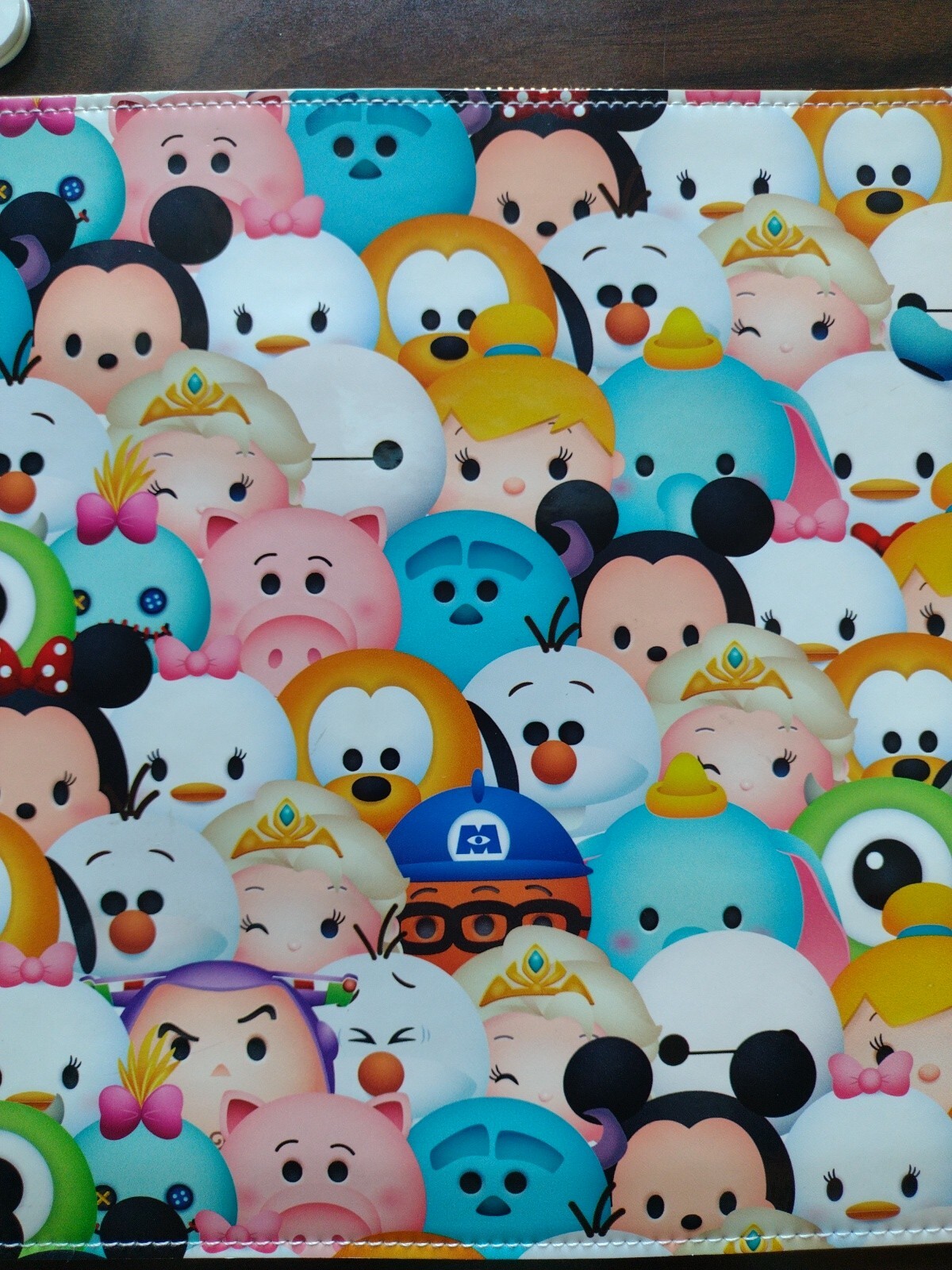 Large Disney Tsum Tsum Zip Pouch Wallet Call Out Vinyl Microfiber bag case 10x14