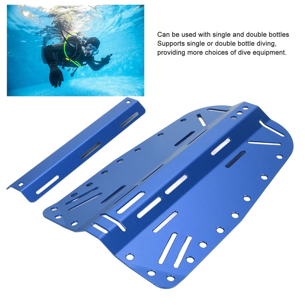 Blue Diving Backplate Aluminum Single Double Bottle Compatible Diver BCD WT