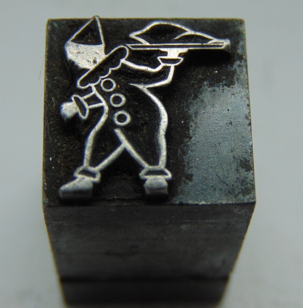 Printing Letterpress Printers Block Tiny Lead Clown Chicken Dinner