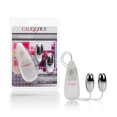 Pocket Exotics Double Silver Bullets Multispeed 2.1 Inch Silver