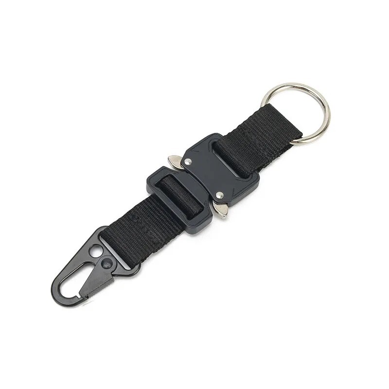 Tactical Keychain with Heavy Duty Quick Release Metal Buckle EDC Gear Clip Ring