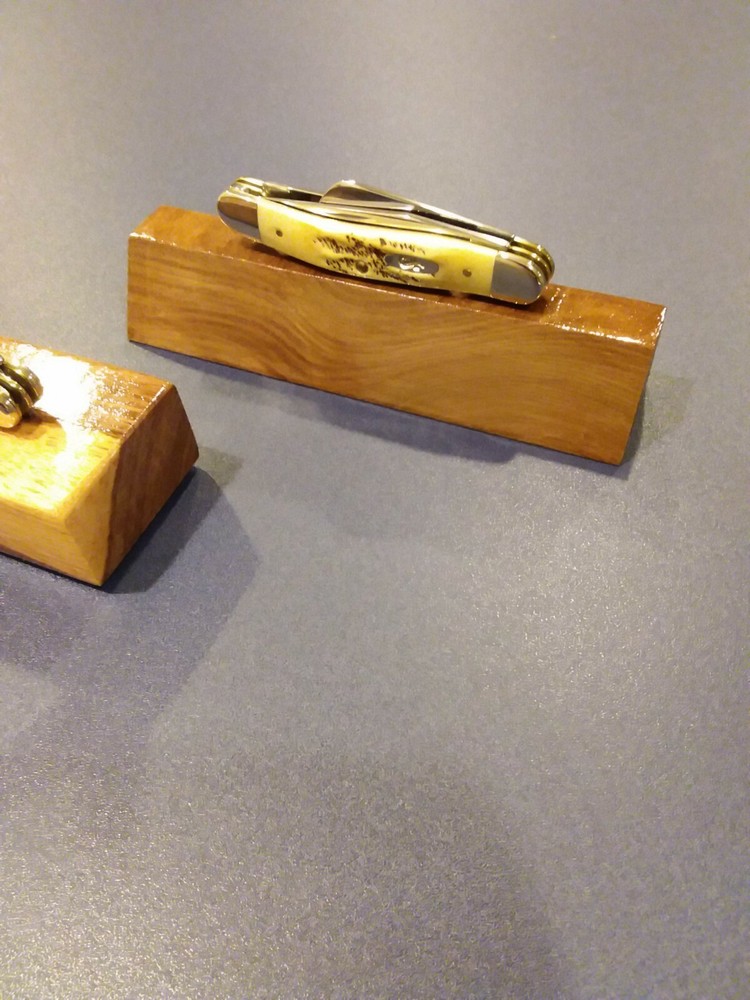 2-- BLACK WALNUT KNIFE DISPLAY STANDS