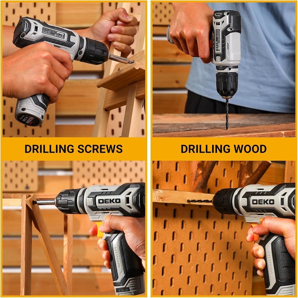 Lightweight 12V Cordless Drill with 13-Pc Accessories - Perfect for DIY Projects