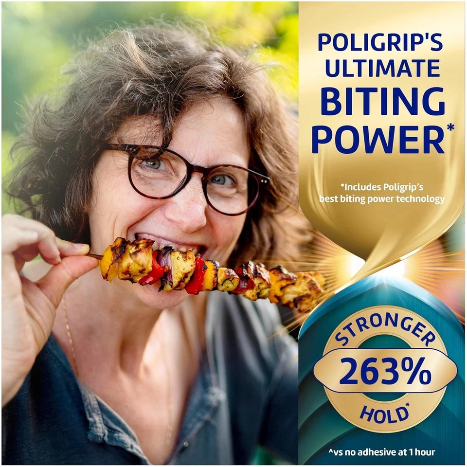 Poligrip Power Max Ultimate All-in-1 Denture Adhesive Cream, Zinc Free, White