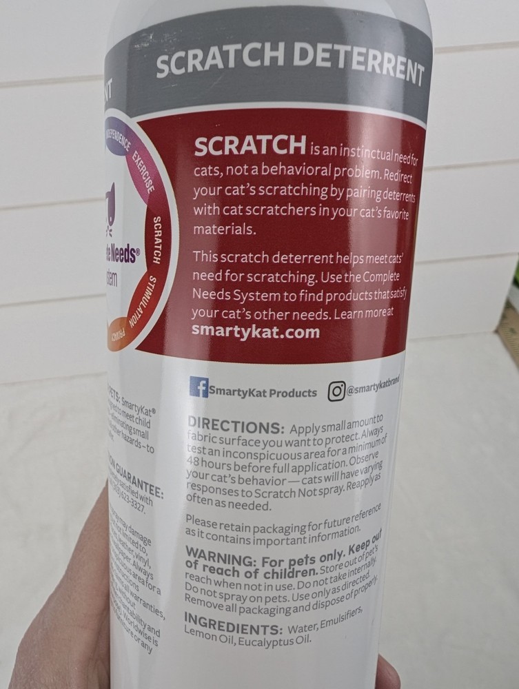 SmartyKat Scratch Not Anti-Scratch Spray Cat Training Scratch Deterrent Pet