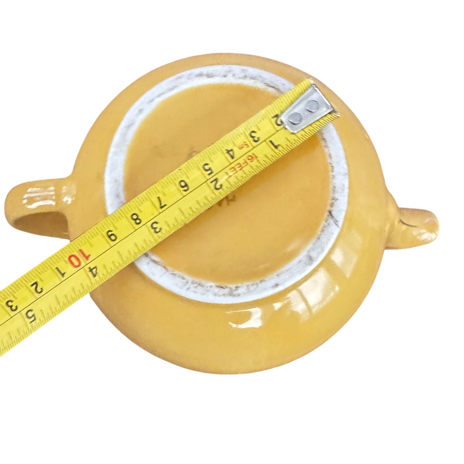 Hall 6 Cup Pitcher Yellow Floral Ceramic Windshield Style USA Vntage