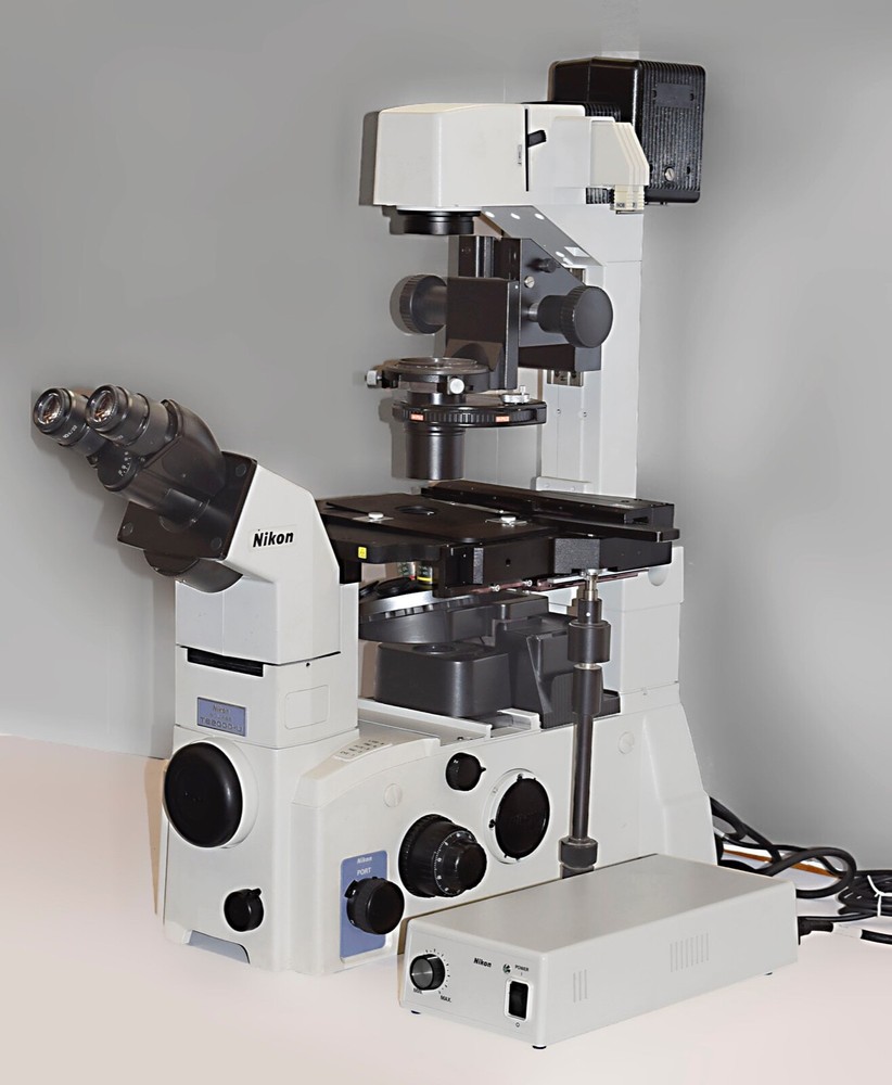 Nikon Eclipse TE2000-U Inverted Phase Contrast Microscope, 3 Objectives