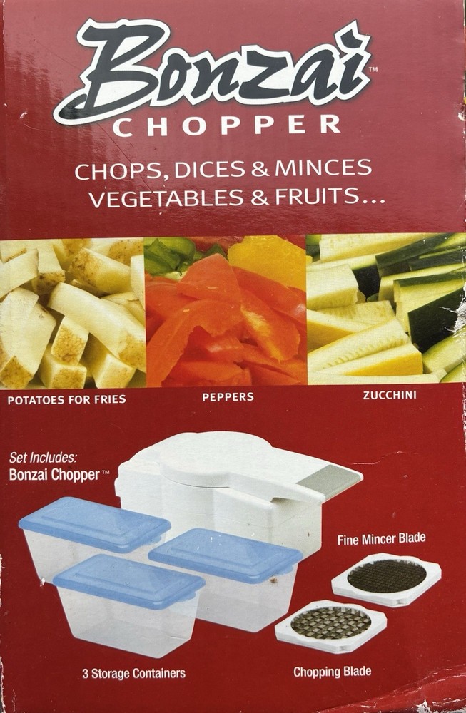 Emson Bonzai Chopper Push Function Set Ultra Sharp Blades Dishwasher Safe 5pcs