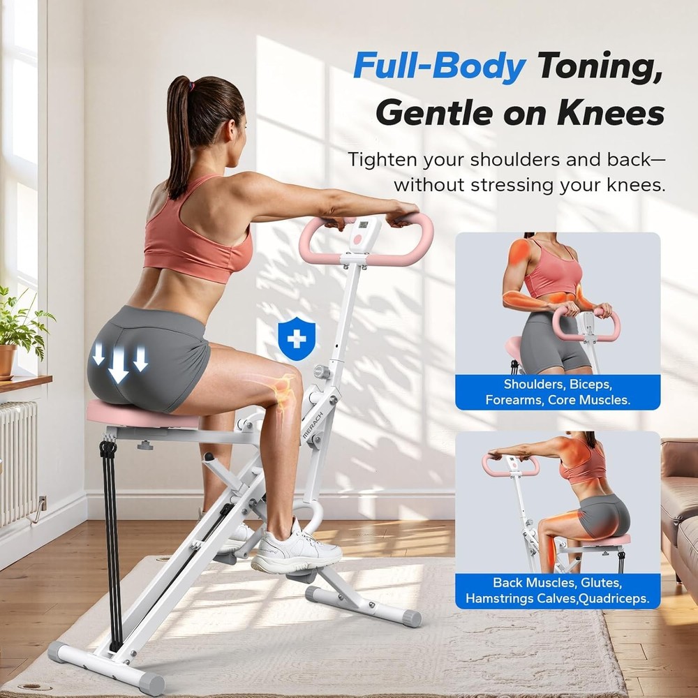 Squat Machine, MERACH R07 2 in 1 Squat Rowing Machine