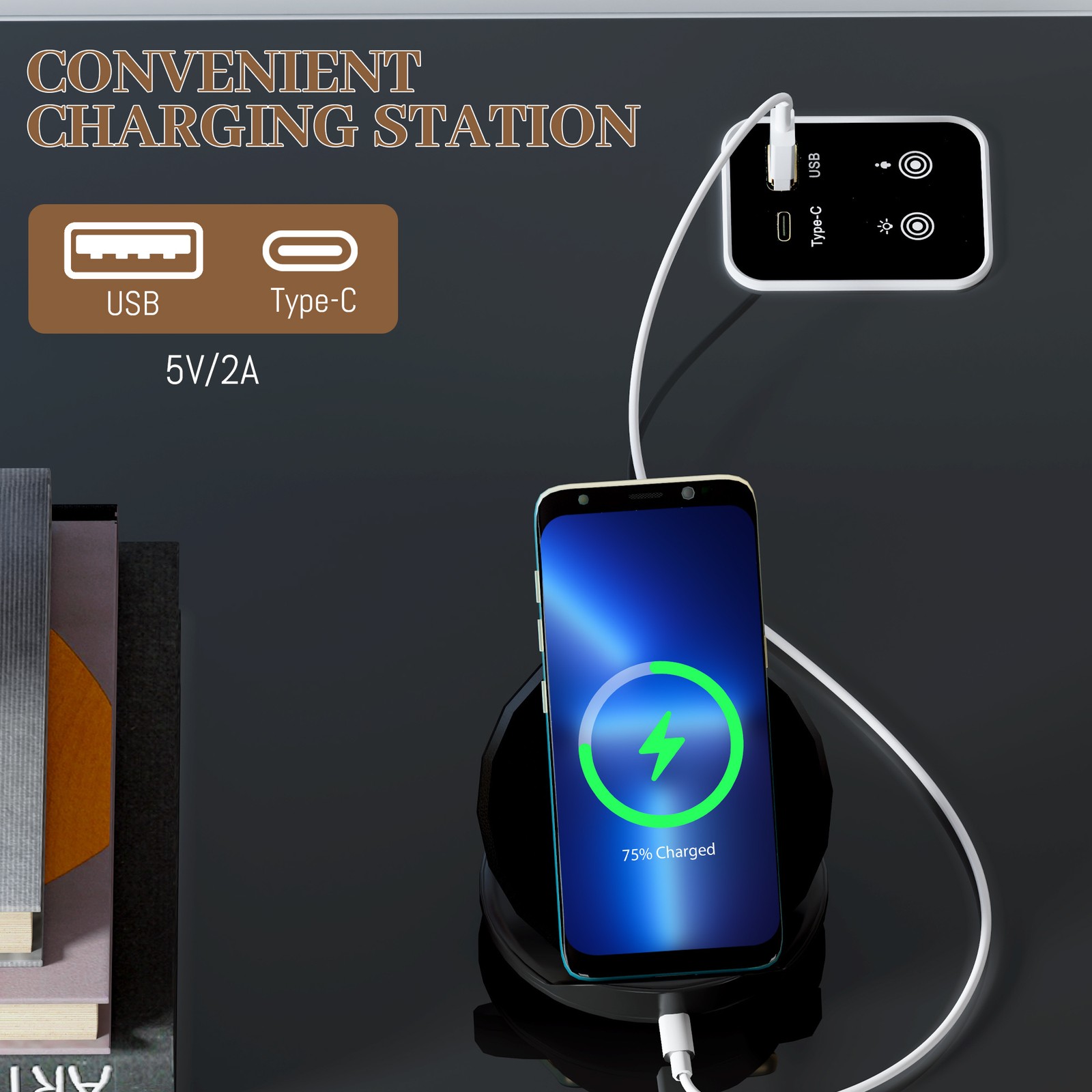 Black Glass Display Case with LED Light for Collectibles, Lockable Curio Cabinet