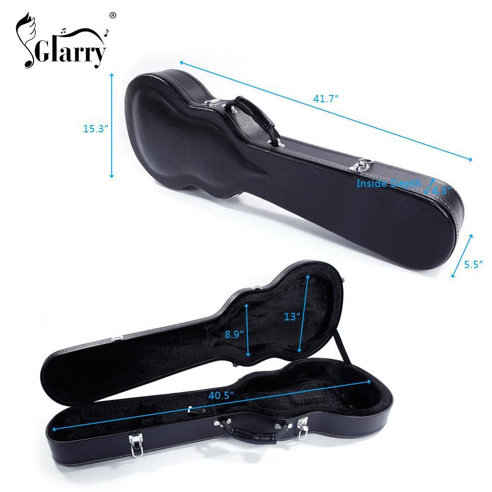 New Protable Glarry Microgroov Bulge Surface Electric Guitar Hard Case with Lock