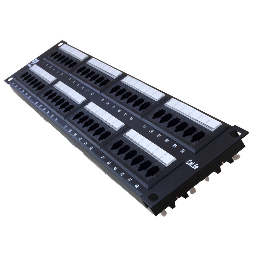 Tuff Jacks Cat5e 48 Port Patch Panel 19" Rack Mount FREE Same Day Shipping