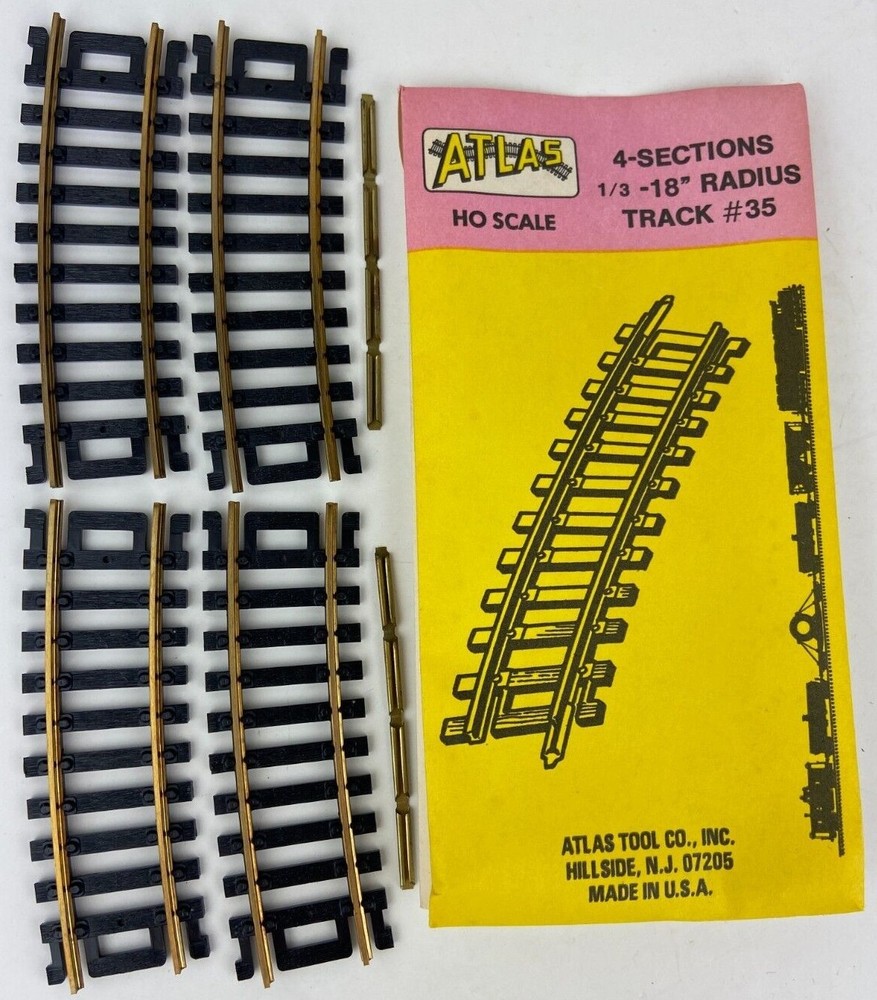 Atlas #35 4-Sections 1/3-18" Radius Track HO Scale New