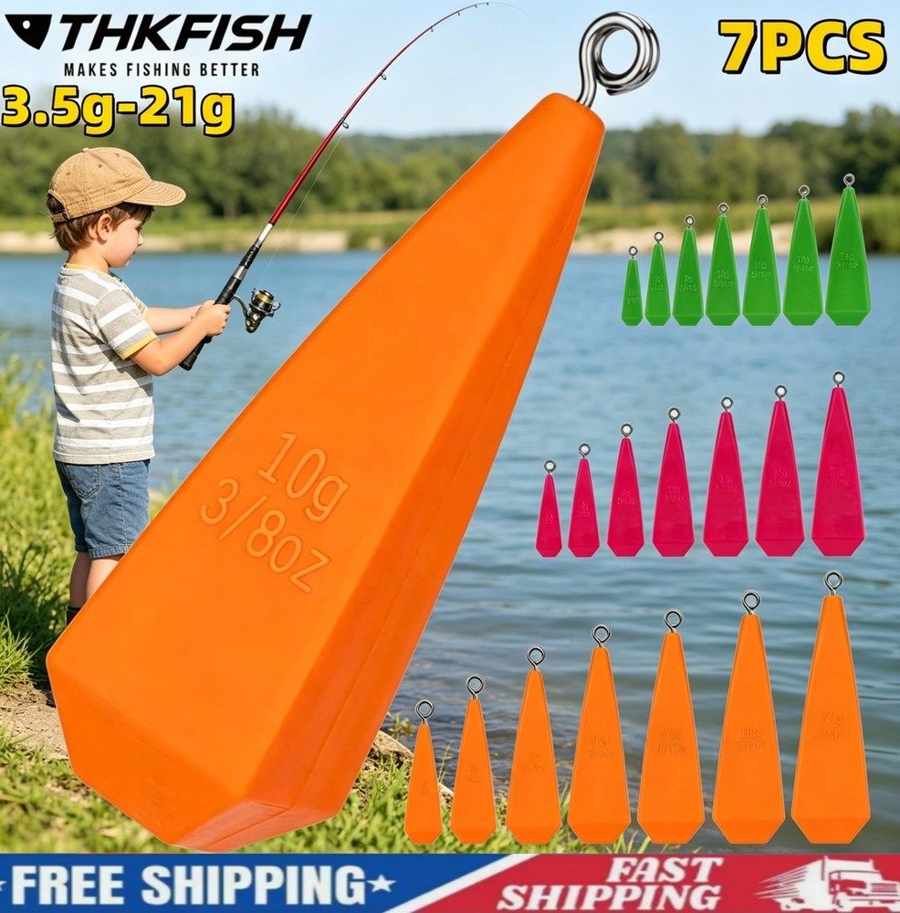Fishing Practice Plugs 7PCS Mixed Size Weight Casting Aid Kids Casting Skill US