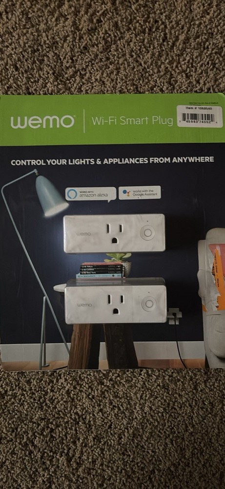 WeMo Wi-Fi Smart Plug Mini 2-Pack, Alexa Google Compatible, App-Controlled