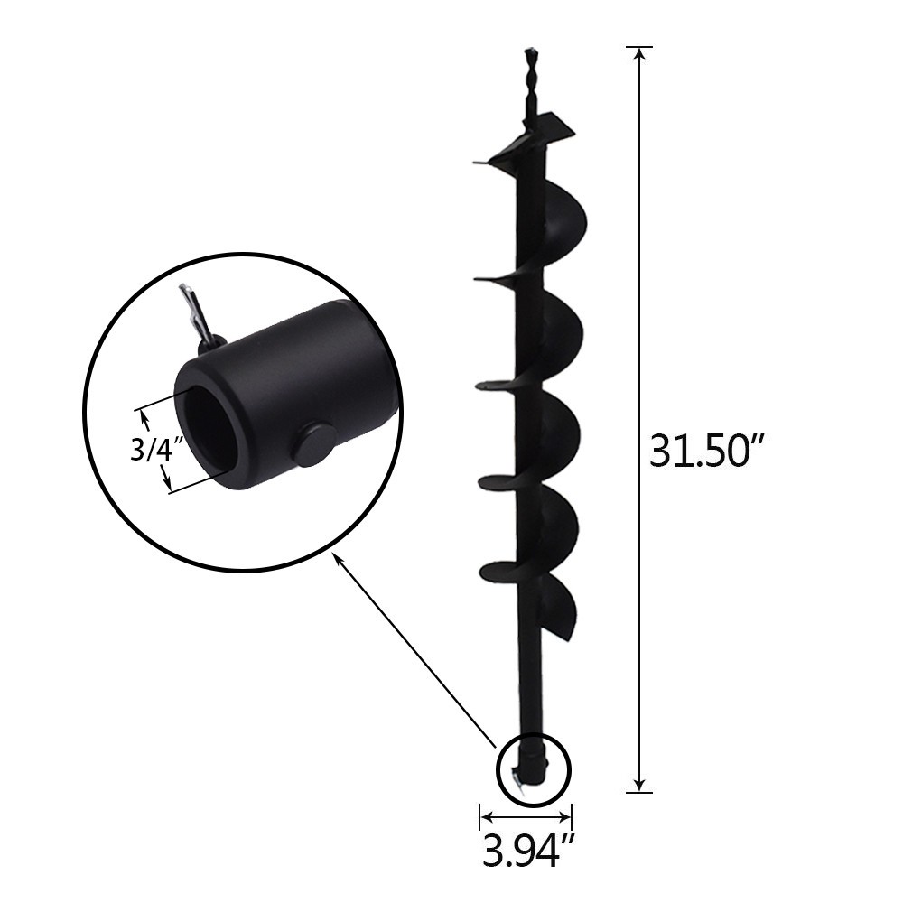LABLT  Earth Auger Drill Bits 4" for Gas Powered Post Fence Hole Digger