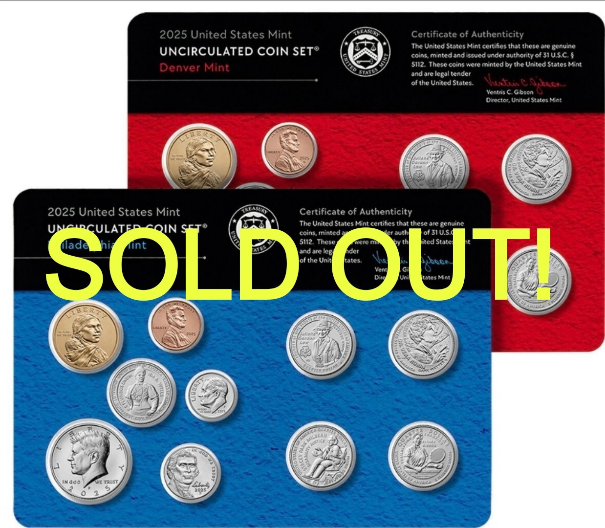 2025 US Uncirculated Mint set Philadelphia + Denver 20 coins -Last Penny! %