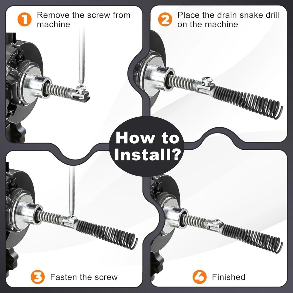 8PCS Drain Cleaner Cutter Head Attachments Steel Snake Drill Bits Pipe Cleaning