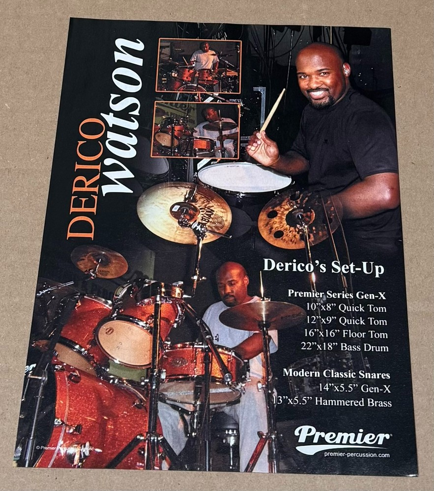 PREMIER DRUMS - DERICO WATSON - 2008 Print Advertisement
