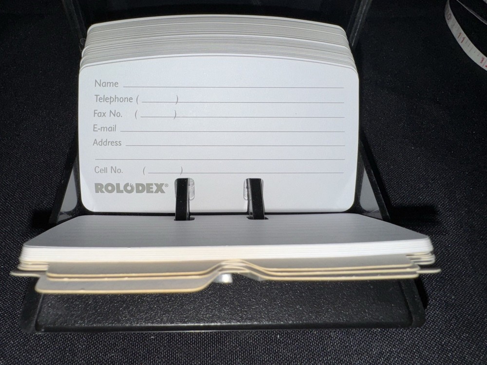 Rolodex Card File Vintage Black With Inserts