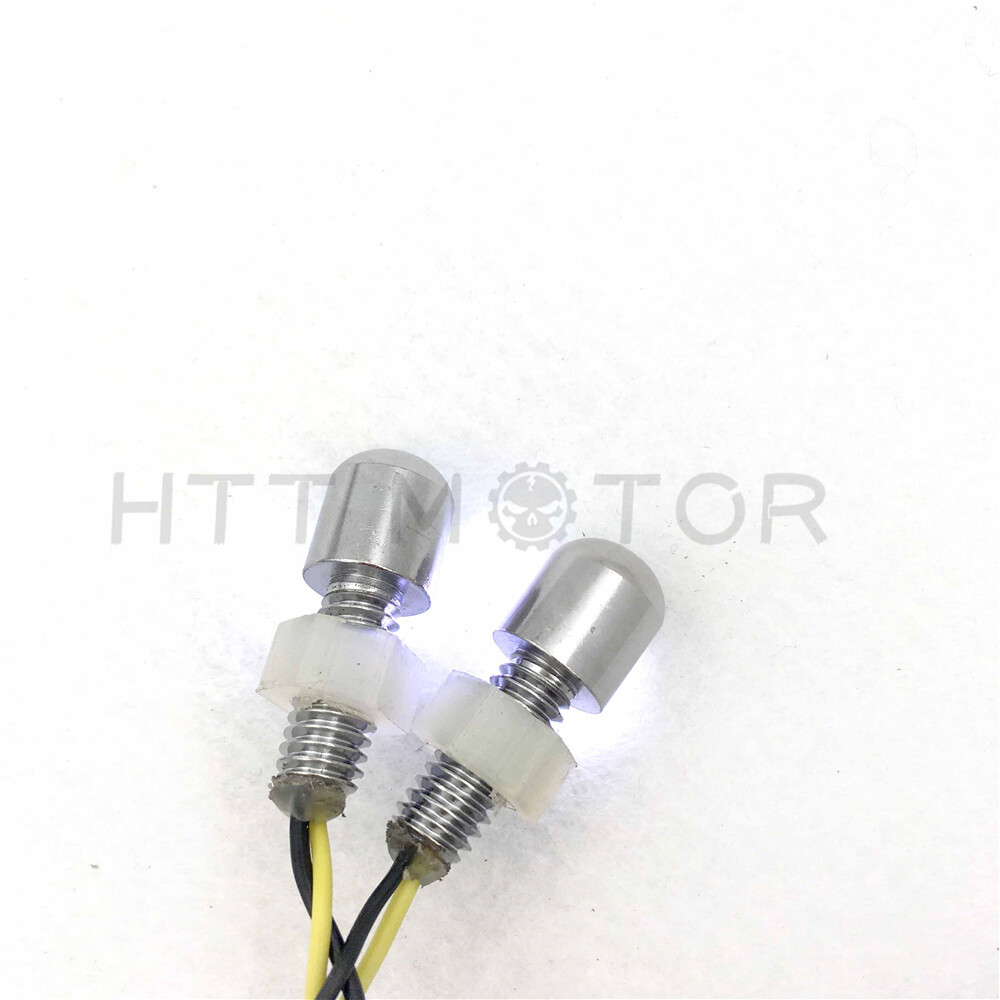 Motorcycle Chrome Universal Led License Tag Plate Bolt Lights