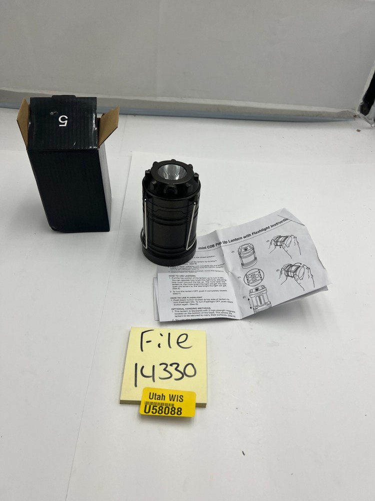 SecureBrite Pop Up Black Metallic Lantern Flashlight Other Light Settings