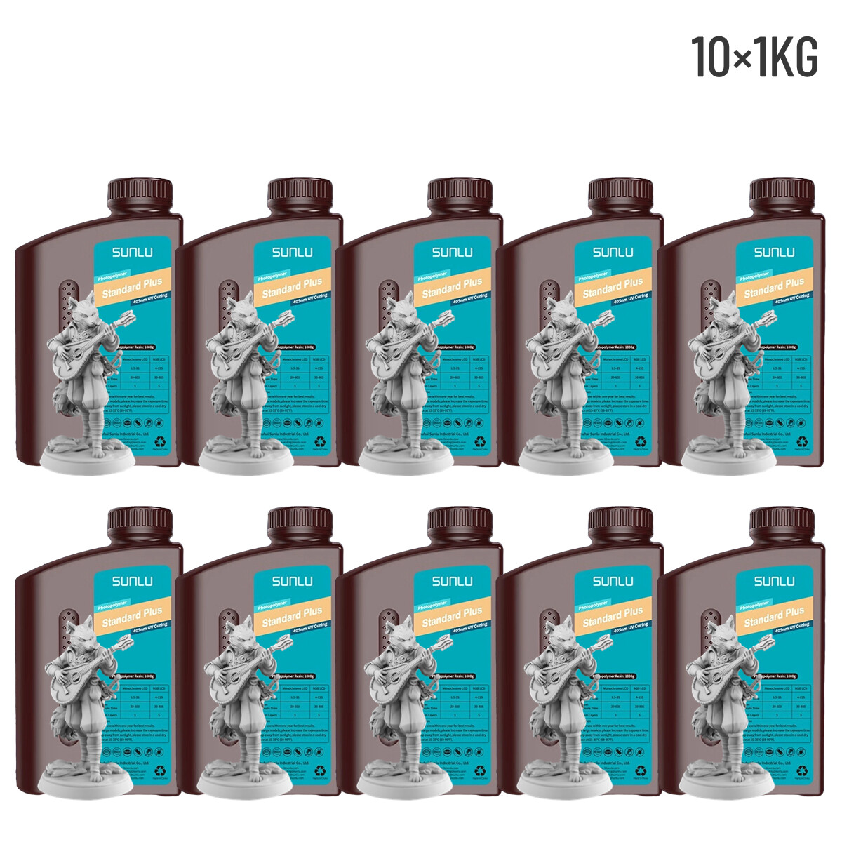 10×1KG SUNLU Standard/Standard-Plus/Washable/Toughness/ABS-Like/PA-Like Resin