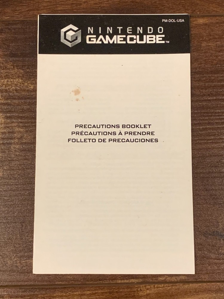Precautions Booklet Nintendo Gamecube Instruction Manual Only