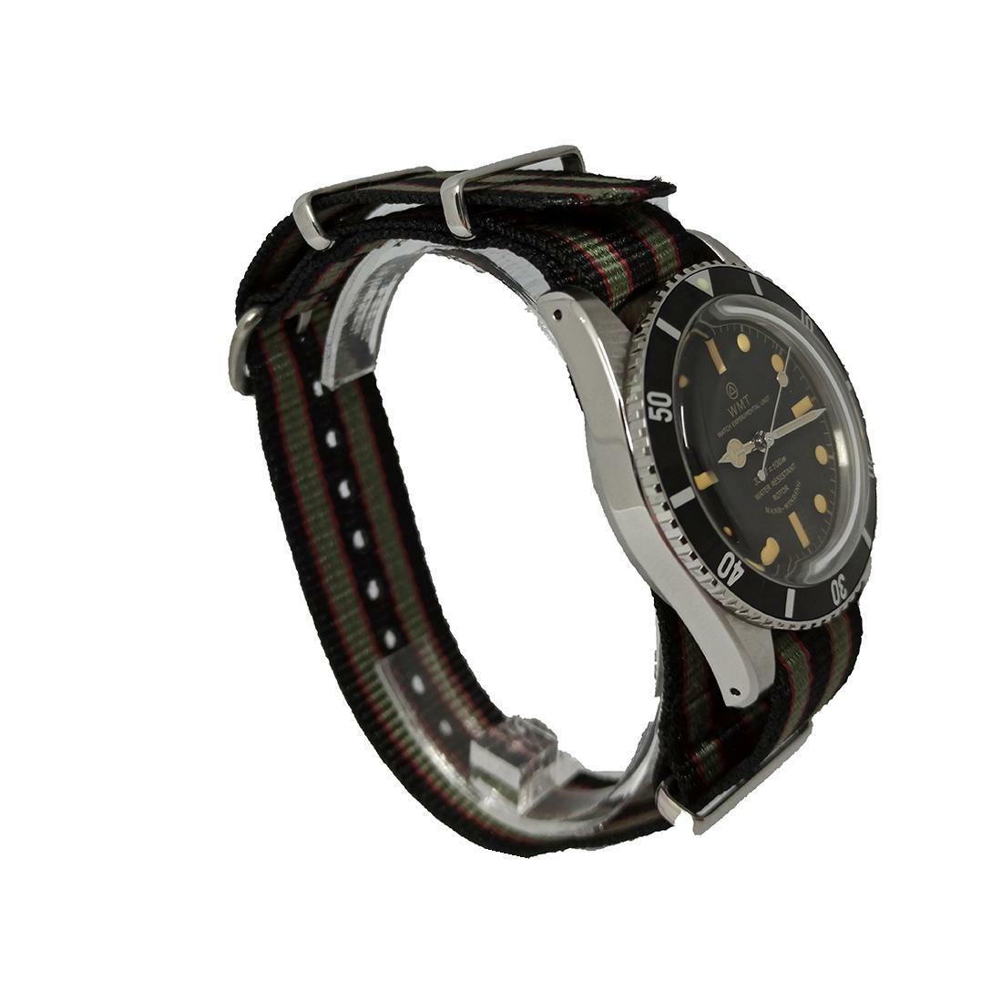 Walter Mitt Sea Bond Acciaio Automatico Nero Vintage Diver NATO Orologio Unisex